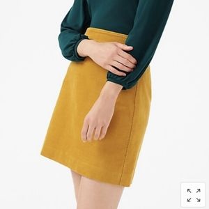 J. Crew Mustard Curdoroy Mini Skirt